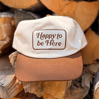 Cotton Snapback Hat | Happy To Be Here-Hats-Trek Light-Summit Lane Boutique, Women's Apparel and Gifts located in Grand Rapids, MI