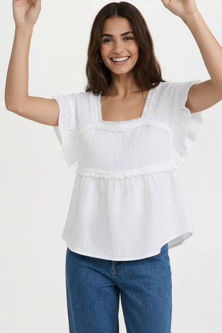 Sylvie Cotton Blouse-Kori America-Summit Lane Boutique, Women's Apparel and Gifts located in Grand Rapids, MI
