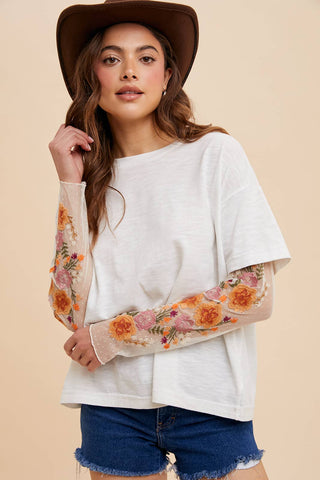Kennedy Twofer Top-Long Sleeves-In Loom-Summit Lane Boutique, Women's Apparel and Gifts located in Grand Rapids, MI
