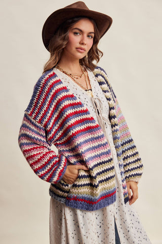 Color Me Cozy Striped Cardigan-Cardigans-Listicle-Summit Lane Boutique, Women's Apparel and Gifts located in Grand Rapids, MI