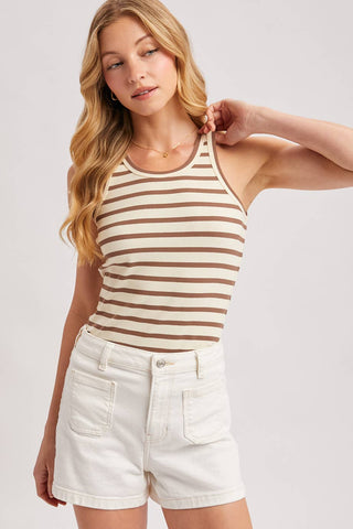 Lydia Stripe Rib Tank-Tank Top-Bluivy-Summit Lane Boutique, Women's Apparel and Gifts located in Grand Rapids, MI