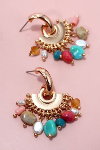MULTI COLORED BEADED TITANIUM POST EARRINGS | 80E5802-JOSSLYN by wall to wall-Summit Lane Boutique, Women's Apparel and Gifts located in Grand Rapids, MI