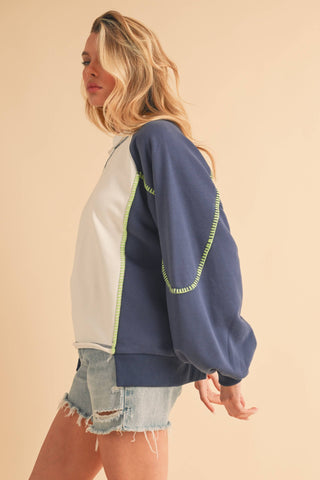 Nya Colorblock Sweatshirt-sweatshirt-AEMI + CO-Summit Lane Boutique, Women's Apparel and Gifts located in Grand Rapids, MI