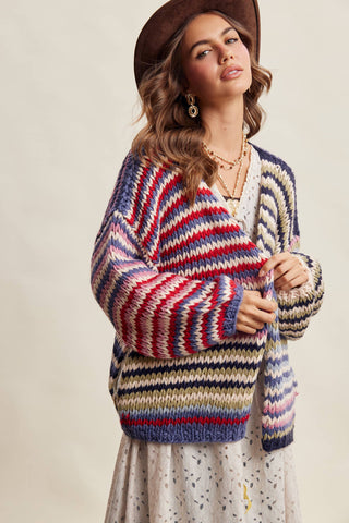 Color Me Cozy Striped Cardigan-Cardigans-Listicle-Summit Lane Boutique, Women's Apparel and Gifts located in Grand Rapids, MI