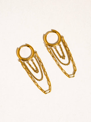 Vianne 18K Gold Non-Tarnish Multi Chain Drop Earrings-Earrings-Flânerie by MAIQ-Summit Lane Boutique, Women's Apparel and Gifts located in Grand Rapids, MI