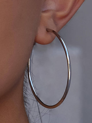 Eska 18K Gold Non-Tarnish Classic Thin Hoop Earring-Earrings-Flânerie by MAIQ-Summit Lane Boutique, Women's Apparel and Gifts located in Grand Rapids, MI