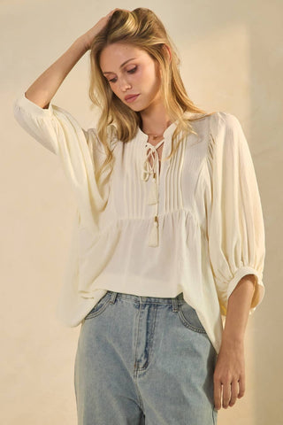 Elena Flowy Blouse-Blouse-Oddi-Summit Lane Boutique, Women's Apparel and Gifts located in Grand Rapids, MI