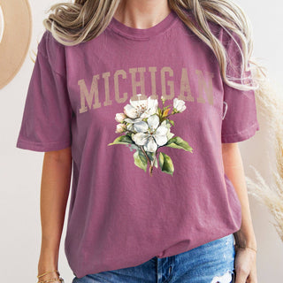 Michigan State Flower T-shirt-Refinery Number One LLC-Summit Lane Boutique, Women's Apparel and Gifts located in Grand Rapids, MI