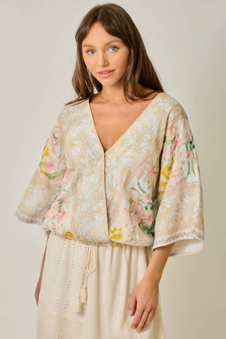 Magnolia Wrap Top-Short Sleeves-Mystree-Summit Lane Boutique, Women's Apparel and Gifts located in Grand Rapids, MI
