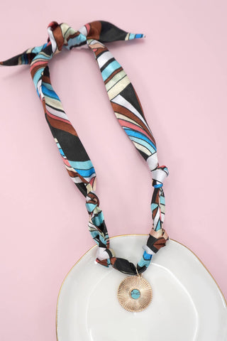 HANDMADE SCARF CHARM NECKLACE-Necklaces-JOSSLYN by wall to wall-Summit Lane Boutique, Women's Apparel and Gifts located in Grand Rapids, MI