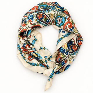 Paisley Print Silky Square Scarf