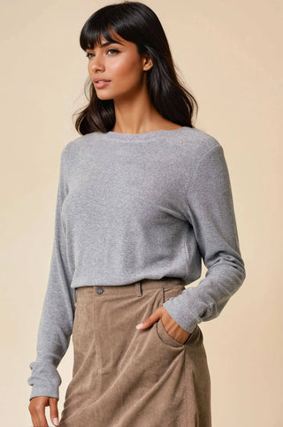 Cleo Soft Knit Long Sleeve-Long Sleeves-Doe and Rae-Summit Lane Boutique, Women's Apparel and Gifts located in Grand Rapids, MI