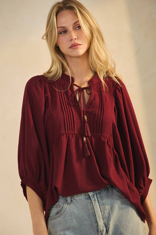 Elena Flowy Blouse-Blouse-Oddi-Summit Lane Boutique, Women's Apparel and Gifts located in Grand Rapids, MI