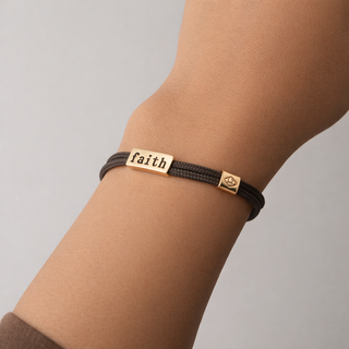 Sentiment Bracelet – Faith | Espresso Brown Cord | Grad Gift-Bracelets-Lenny & Eva-Summit Lane Boutique, Women's Apparel and Gifts located in Grand Rapids, MI