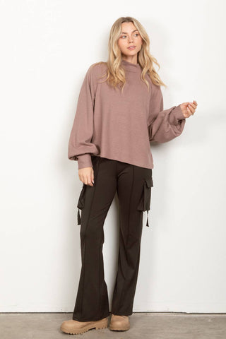 Mock Neck Textured Knit Top-Sweaters-VERY J-Summit Lane Boutique, Women's Apparel and Gifts located in Grand Rapids, MI