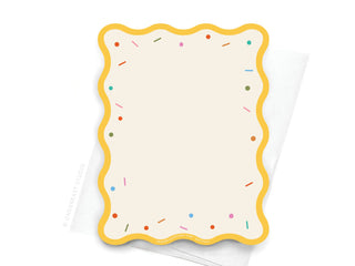 Wavy Die Cut Sprinkles and Wrinkles Notecard-Greeting Cards-Onderkast Studio-Summit Lane Boutique, Women's Apparel and Gifts located in Grand Rapids, MI