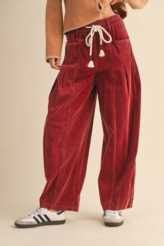 Ashlyn Corduroy Barrel Pants-Pants-&MERCI-Summit Lane Boutique, Women's Apparel and Gifts located in Grand Rapids, MI