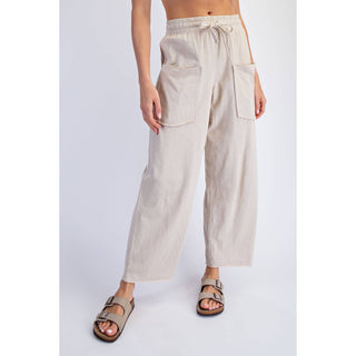 COTTON SLUB BARREL PANT-Lounge Pants-Rae Mode-Summit Lane Boutique, Women's Apparel and Gifts located in Grand Rapids, MI