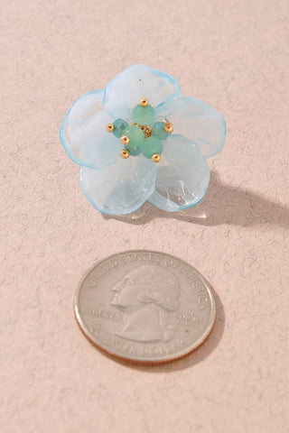 SHEER FLOWER STUD EARRINGS-Earrings-Merveille-Summit Lane Boutique, Women's Apparel and Gifts located in Grand Rapids, MI