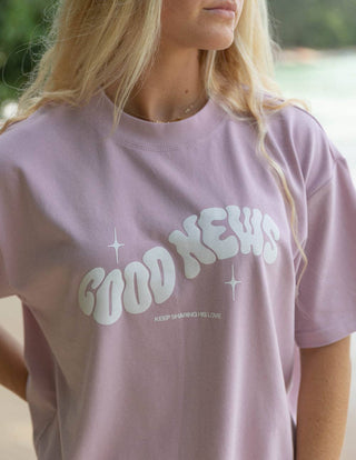 Good News Pink Unisex Tee-Graphic Tees-Elevated Faith-Summit Lane Boutique, Women's Apparel and Gifts located in Grand Rapids, MI