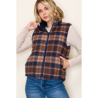 Reversible Plaid/Corduroy vest-Vest-STACCATO-Summit Lane Boutique, Women's Apparel and Gifts located in Grand Rapids, MI