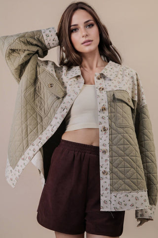 Tara Floral Shacket-Jackets-VERY J-Summit Lane Boutique, Women's Apparel and Gifts located in Grand Rapids, MI