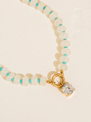 Annecy 18K Gold Non-Tarnish Boho Beaded CZ Necklace-Necklaces-Flânerie by MAIQ-Summit Lane Boutique, Women's Apparel and Gifts located in Grand Rapids, MI