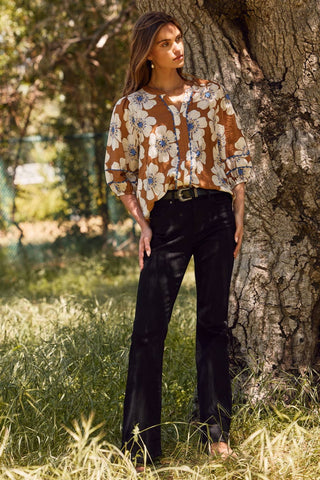 Brynn Floral Printed Blouse-Blouse-Oddi-Summit Lane Boutique, Women's Apparel and Gifts located in Grand Rapids, MI