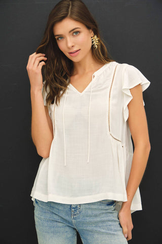 Aria Ruffle Sleeve top-Blouse-Be Cool-Summit Lane Boutique, Women's Apparel and Gifts located in Grand Rapids, MI