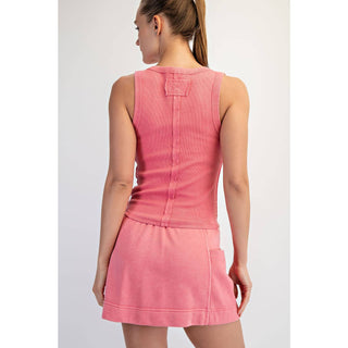 MINERAL WASHED COTTON RIB SLEEVELESS TANK-Rae Mode-Summit Lane Boutique, Women's Apparel and Gifts located in Grand Rapids, MI
