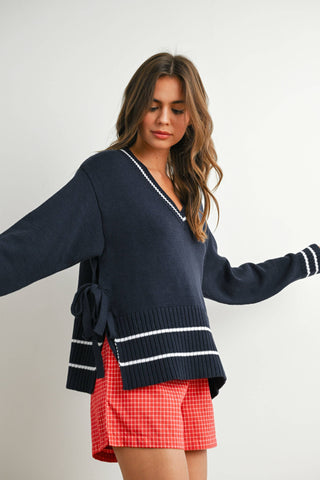 Varsity Sweater-Sweaters-BUTTERMELON-Summit Lane Boutique, Women's Apparel and Gifts located in Grand Rapids, MI