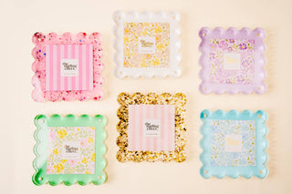 Square Scalloped Acrylic Frame-White-Picture Frames-The Darling Effect-Summit Lane Boutique, Women's Apparel and Gifts located in Grand Rapids, MI
