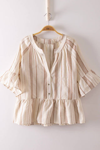 Elodie Striped Peplum Blouse
