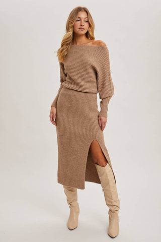 Rhapsody Slit Dress-Dresses-Bluivy-Summit Lane Boutique, Women's Apparel and Gifts located in Grand Rapids, MI