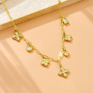 18K STAINLESS STEEL TARNISH FREE CHARM NECKLACE | 40NK9530-JOSSLYN by wall to wall-Summit Lane Boutique, Women's Apparel and Gifts located in Grand Rapids, MI