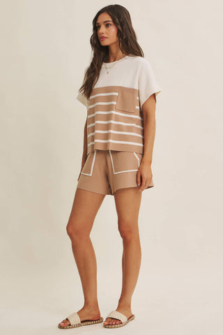Emma Striped Sweater Top-Short Sleeves-in february-Summit Lane Boutique, Women's Apparel and Gifts located in Grand Rapids, MI