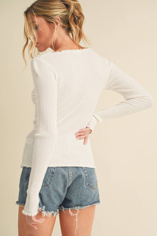 Adalie Knit Top-Long Sleeves-AEMI + CO-Summit Lane Boutique, Women's Apparel and Gifts located in Grand Rapids, MI