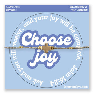 Choose Joy Adjustable Cross Bracelet | John 16:24