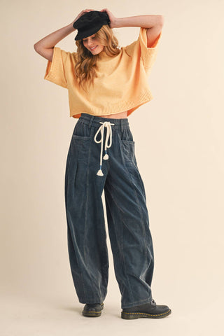 Ashlyn Corduroy Barrel Pants-Pants-&MERCI-Summit Lane Boutique, Women's Apparel and Gifts located in Grand Rapids, MI