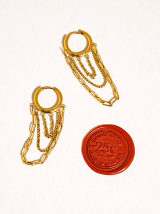 Vianne 18K Gold Non-Tarnish Multi Chain Drop Earrings-Earrings-Flânerie by MAIQ-Summit Lane Boutique, Women's Apparel and Gifts located in Grand Rapids, MI