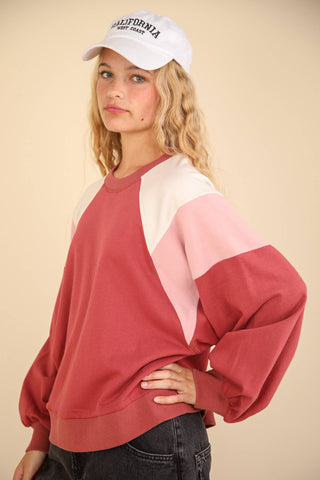 Bailey Color Block Pullover-Sweatshirt-VERY J-Summit Lane Boutique, Women's Apparel and Gifts located in Grand Rapids, MI
