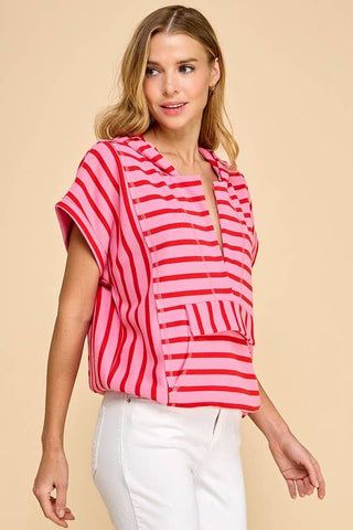 Harbor Stripe Pullover-Short Sleeves-TCEC-Summit Lane Boutique, Women's Apparel and Gifts located in Grand Rapids, MI