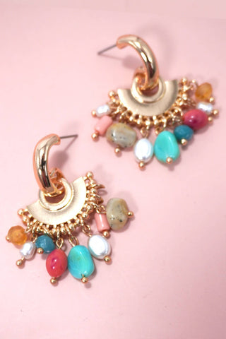 MULTI COLORED BEADED TITANIUM POST EARRINGS | 80E5802-JOSSLYN by wall to wall-Summit Lane Boutique, Women's Apparel and Gifts located in Grand Rapids, MI