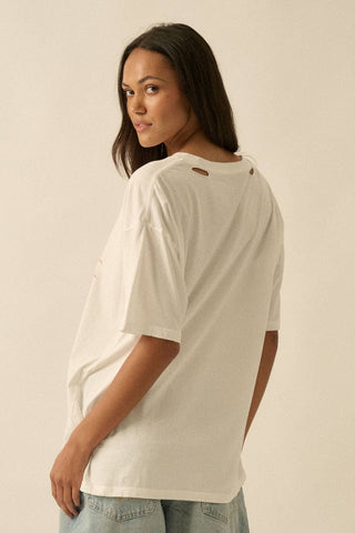 Soleil Beach Distressed Oversize Graphic Tee-Promesa USA-Summit Lane Boutique, Women's Apparel and Gifts located in Grand Rapids, MI
