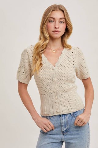 Carmen Short Sleeve Cardigan-Short Sleeves-Bluivy-Summit Lane Boutique, Women's Apparel and Gifts located in Grand Rapids, MI