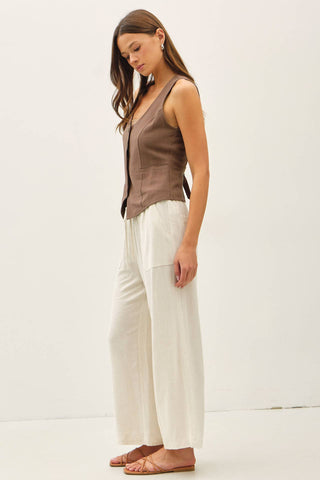Lucy Linen Vest-Vest-Be Cool-Summit Lane Boutique, Women's Apparel and Gifts located in Grand Rapids, MI