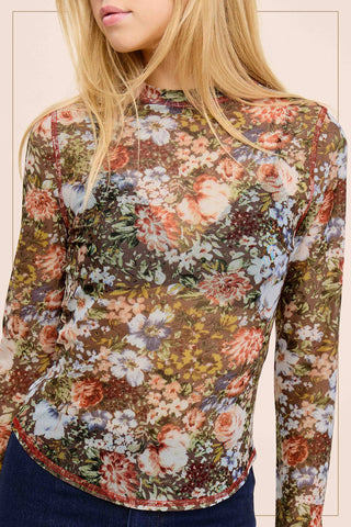Marisol Mesh Top-Long Sleeves-La Miel-Summit Lane Boutique, Women's Apparel and Gifts located in Grand Rapids, MI