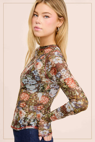 Marisol Mesh Top-Long Sleeves-La Miel-Summit Lane Boutique, Women's Apparel and Gifts located in Grand Rapids, MI
