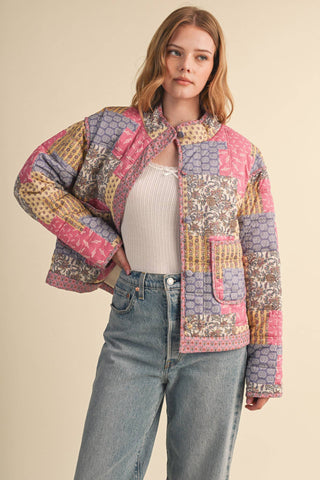 Pretty in Patchwork Quilted Jacket-Jacket-&MERCI-Summit Lane Boutique, Women's Apparel and Gifts located in Grand Rapids, MI