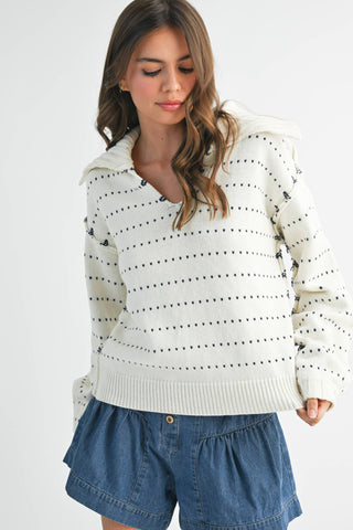 Dot Knit Pullover Sweater-Sweaters-AEMI + CO-Summit Lane Boutique, Women's Apparel and Gifts located in Grand Rapids, MI